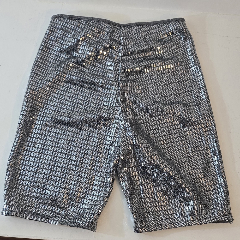 Leith Silver High Waist Women Shorts